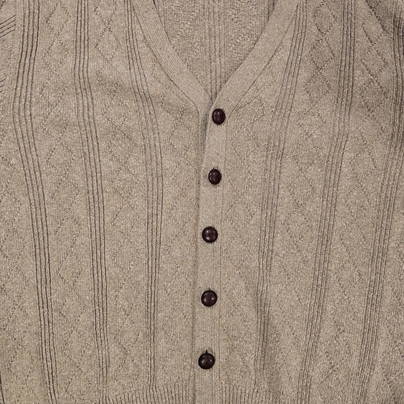 OSCAR DE LA RENTA Cotton Knit Cardigan Button Up Natural Sweater Men’s XL. - Picture 6 of 13